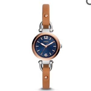 Fossil three-hand luggage leather watch